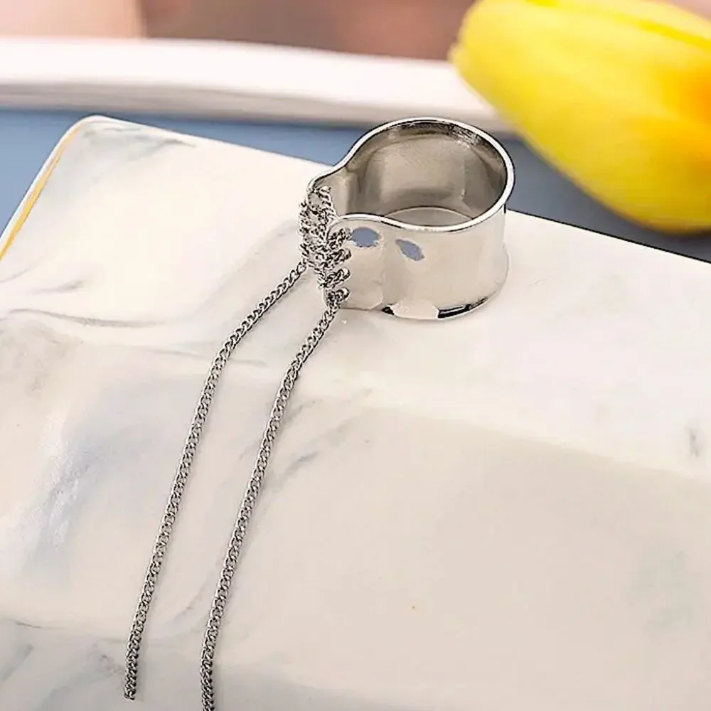 Silver Trendy Lace Up Ring